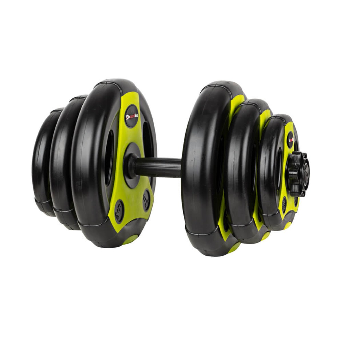Jednoručný nakladací činkový set inSPORTline 3-18 kg čierno-zelený · záber 1