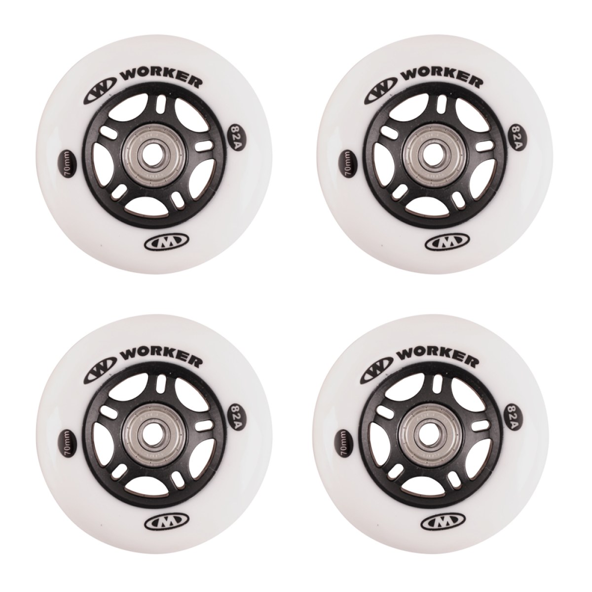 In-line kolieska WORKER 70mm a ložiská ABEC-5 Chrome - Set 4 ks · záber 1
