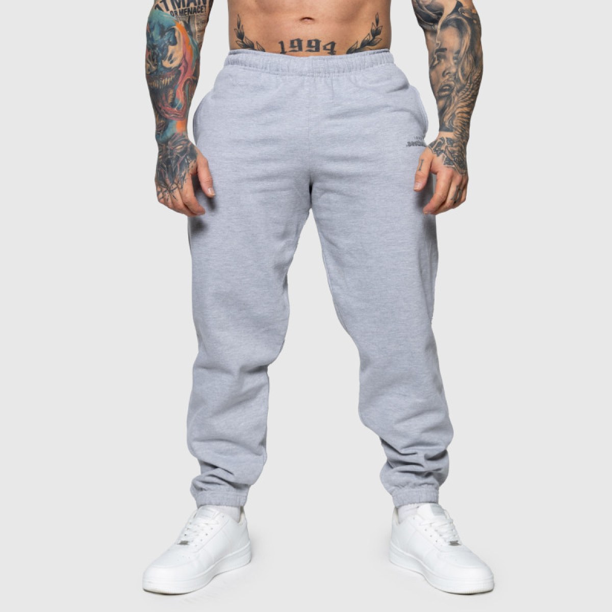 Oversized tepláky Iron Aesthetics Relaxed, sivé · záber 4