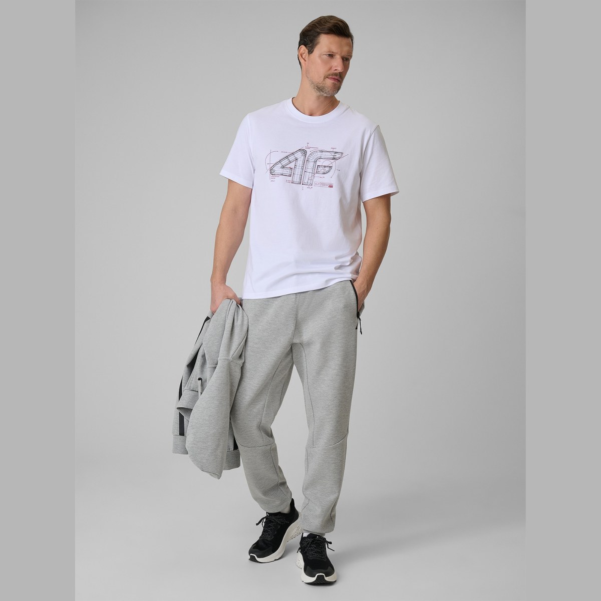 T-shirt regular s potlačou pánsky - biely · záber 12