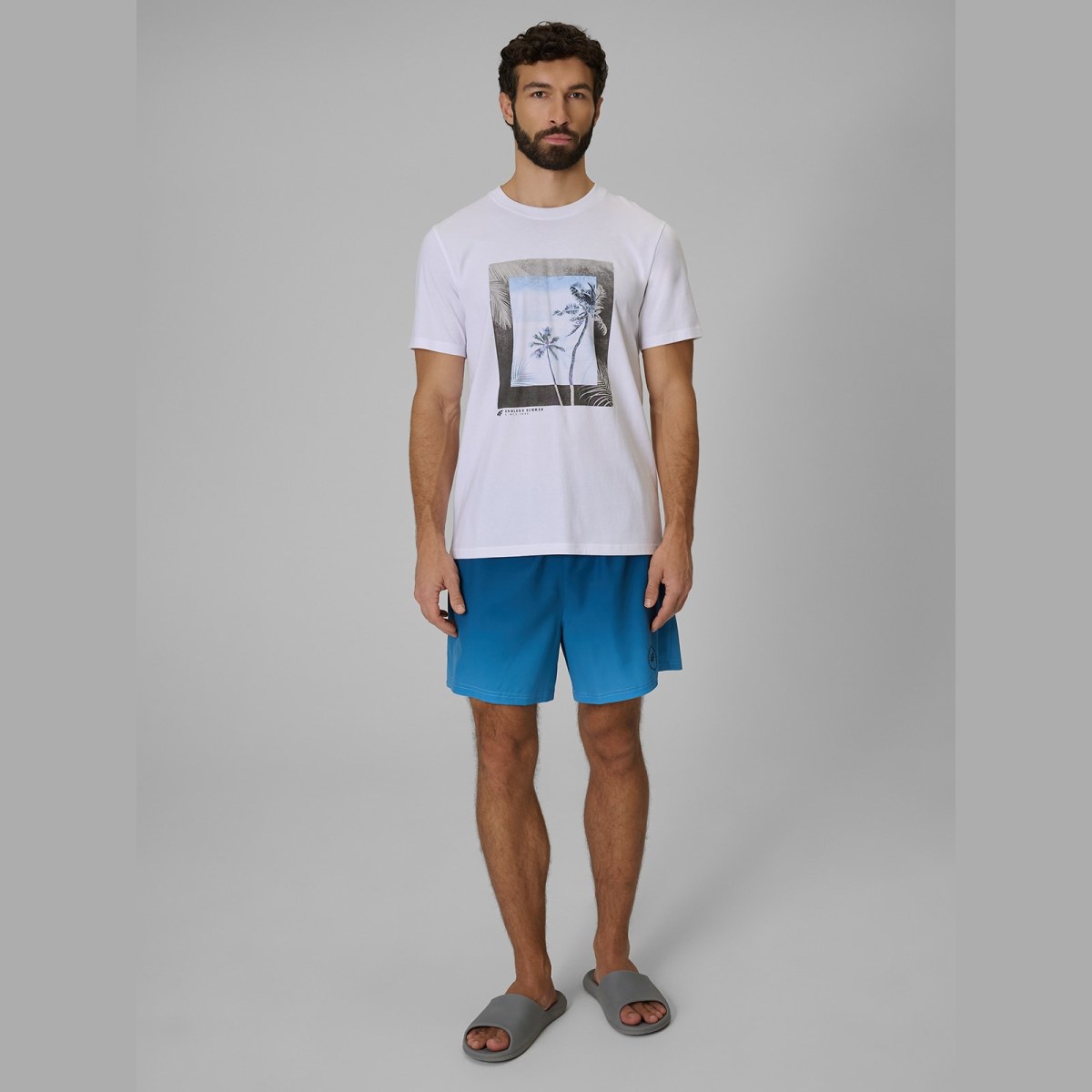 T-shirt regular s potlačou pánsky - biely · záber 2