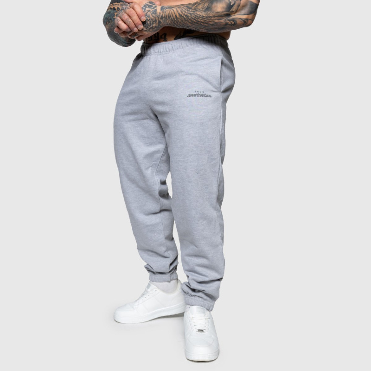 Oversized tepláky Iron Aesthetics Relaxed, sivé · záber 5