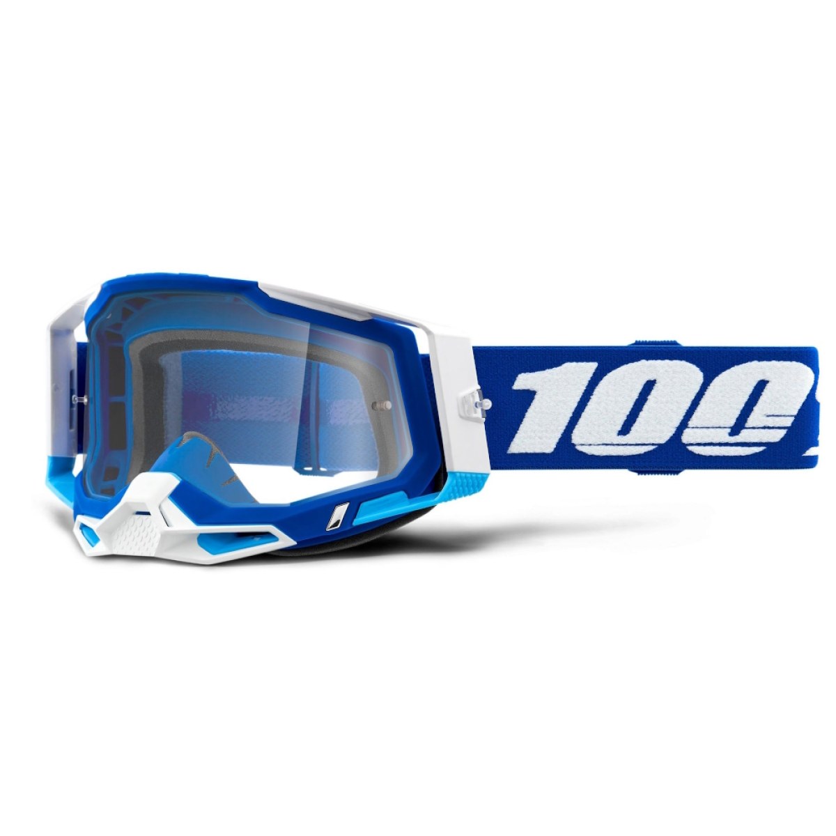 100% Racecraft 2 modré, číre plexi · záber 1