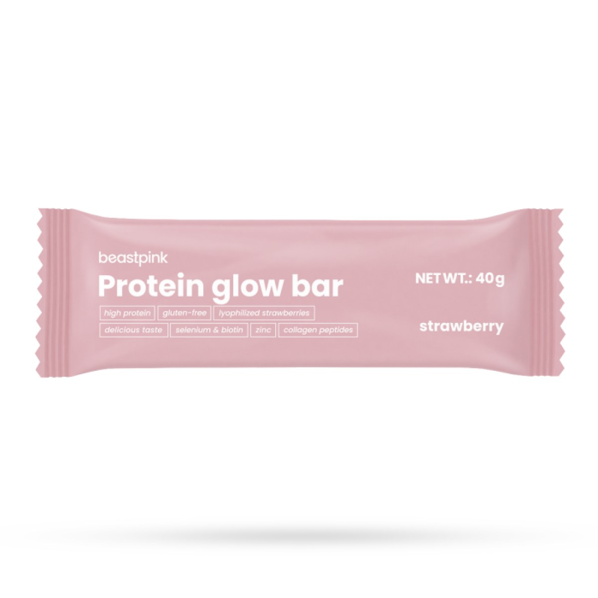 BeastPink Proteínová tyčinka GlowBar jahoda - Príchuť: Jahoda | Hmotnosť: 0,04 kg | Balenie: 25 · záber 1