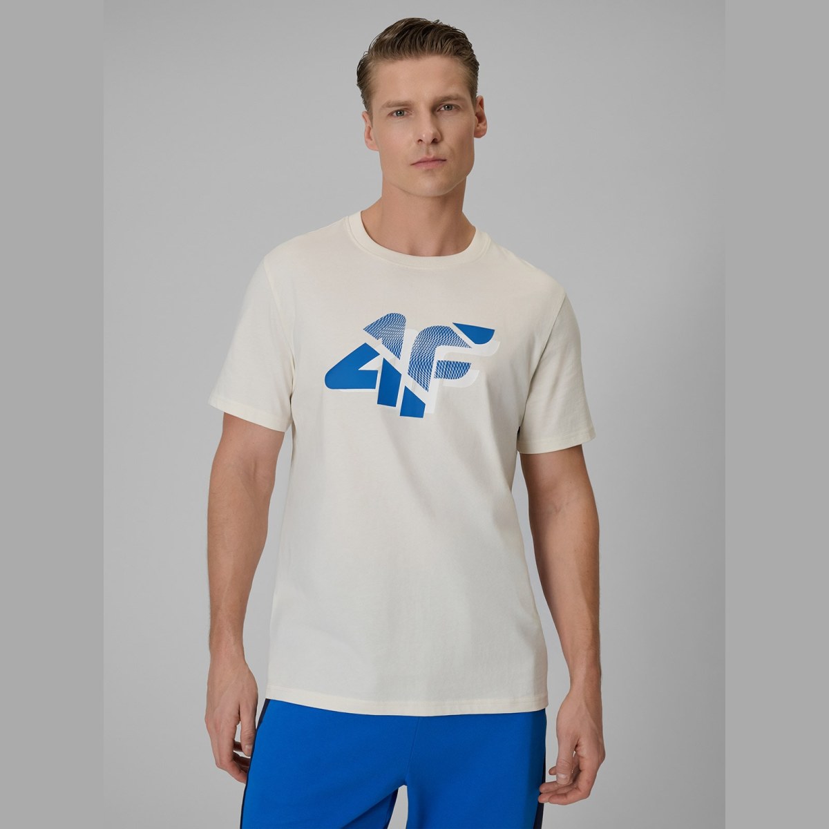 T-shirt regular s potlačou pánsky - béžový · záber 3