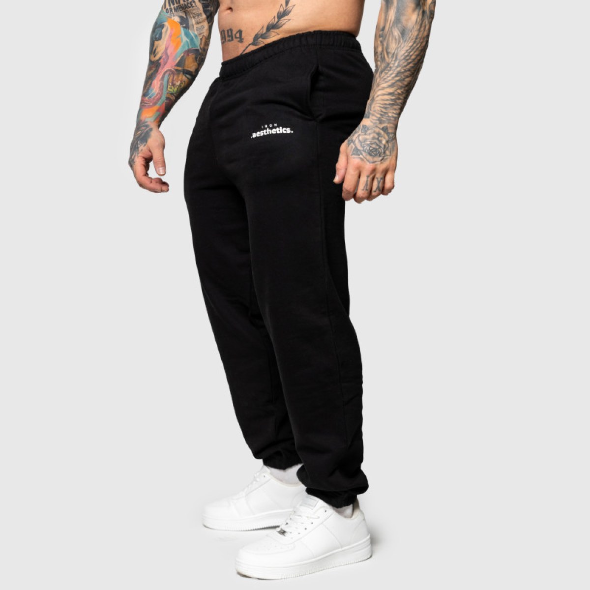 Oversized tepláky Iron Aesthetics Relaxed, čierne · záber 5