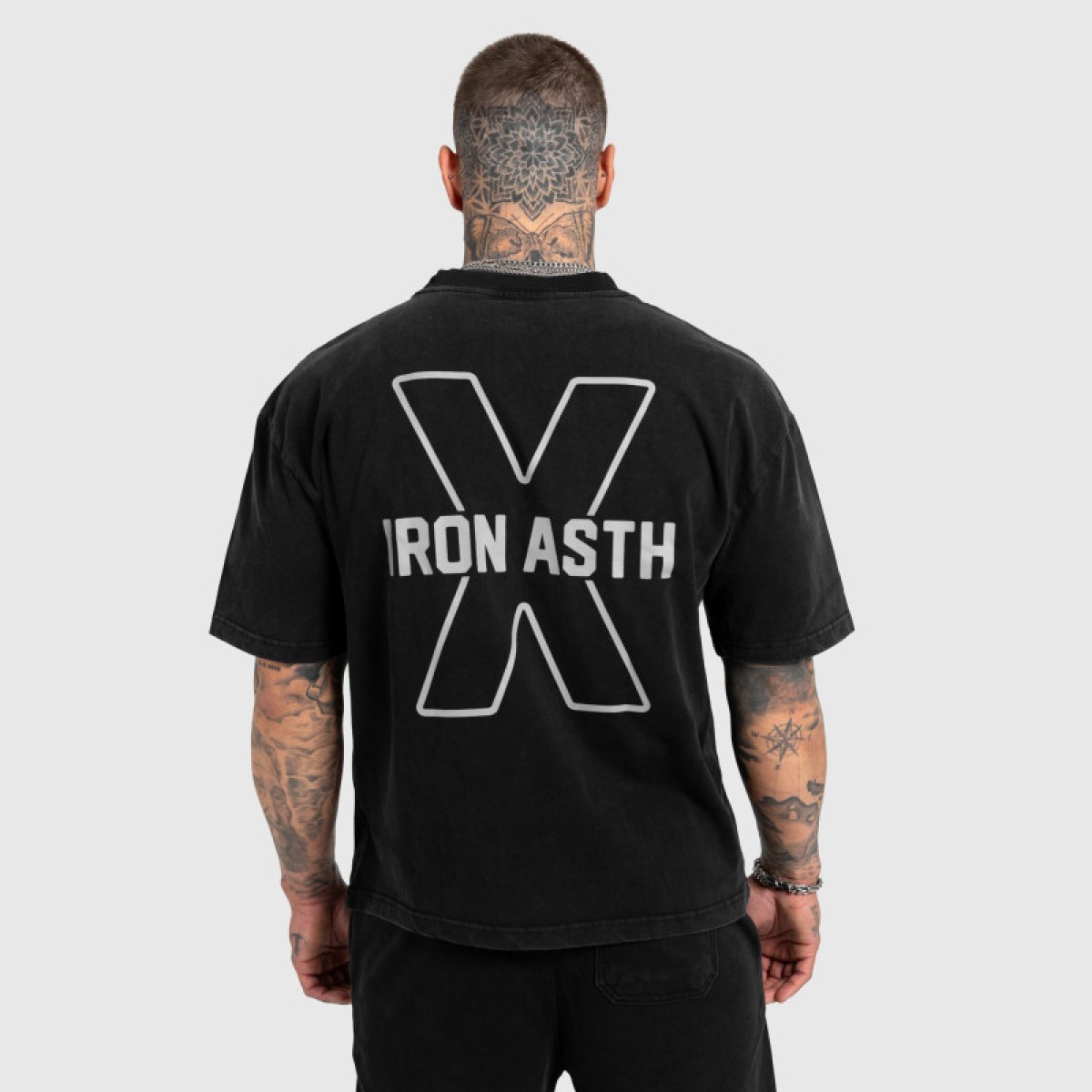 Pánske tričko Iron Aesthetics X Washed, čierne · záber 4