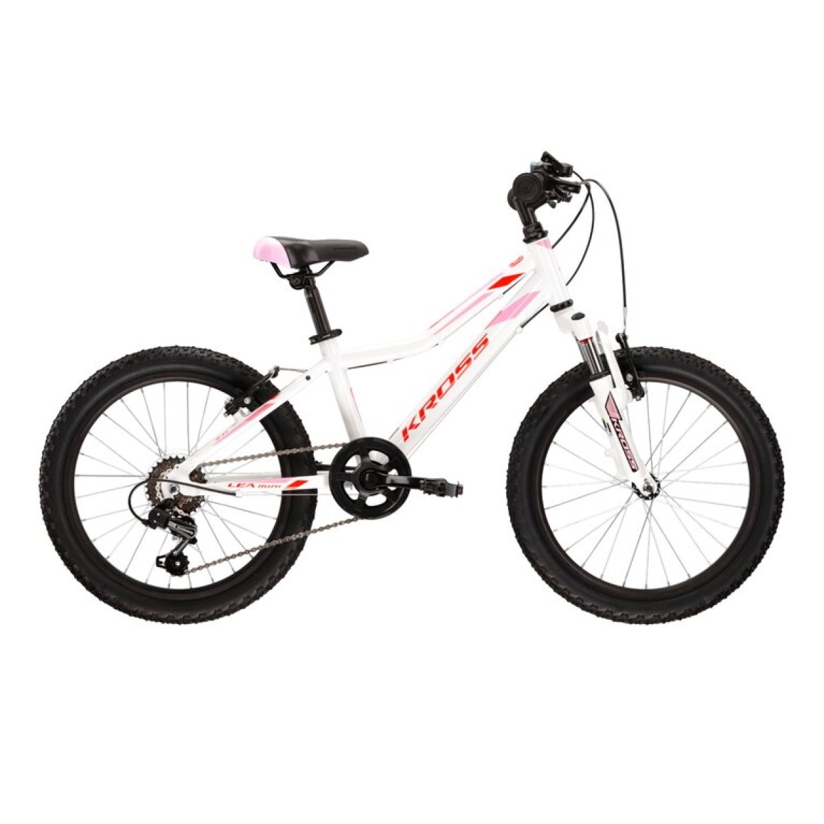 Kross Lea Mini 2.0 20" - model 2022 biela/červená/ružová - 11" (110-135 cm) · záber 1