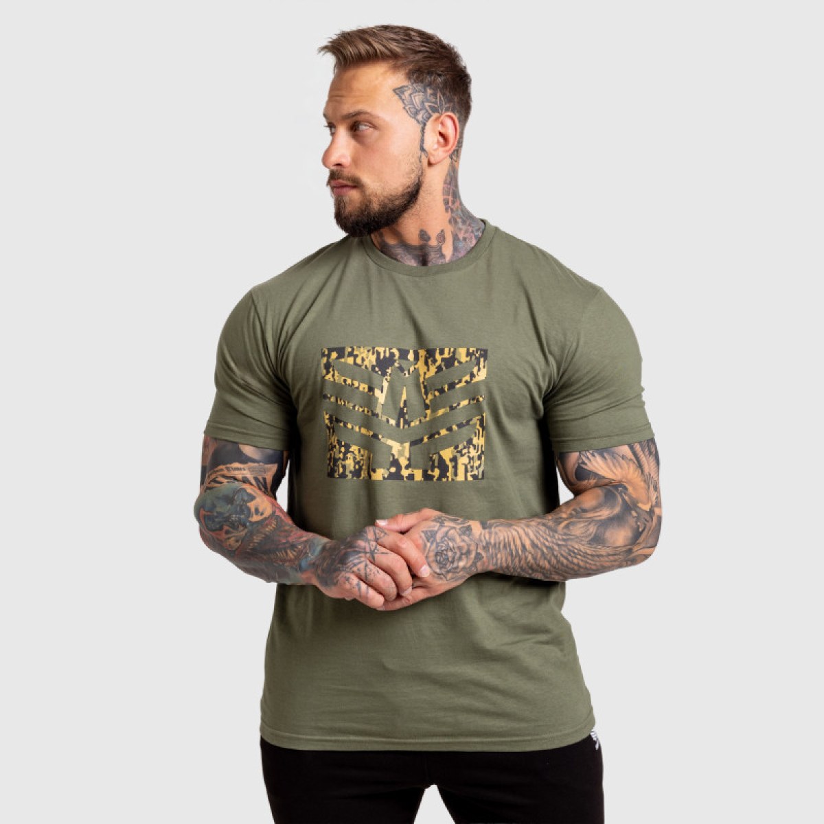 Pánske tričko Iron Aesthetics Tactical, zelené · záber 4
