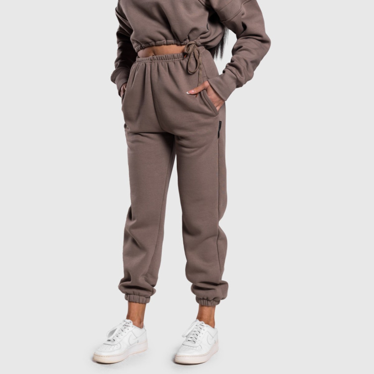 Dámske oversized tepláky Iron Aesthetics Simone, hnedé · záber 2