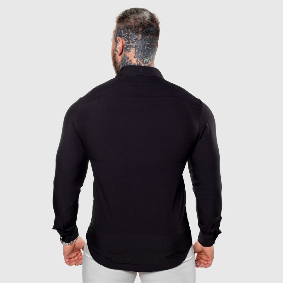 Strečová košeľa Iron Aesthetics Slim Stretch, čierna · záber 4