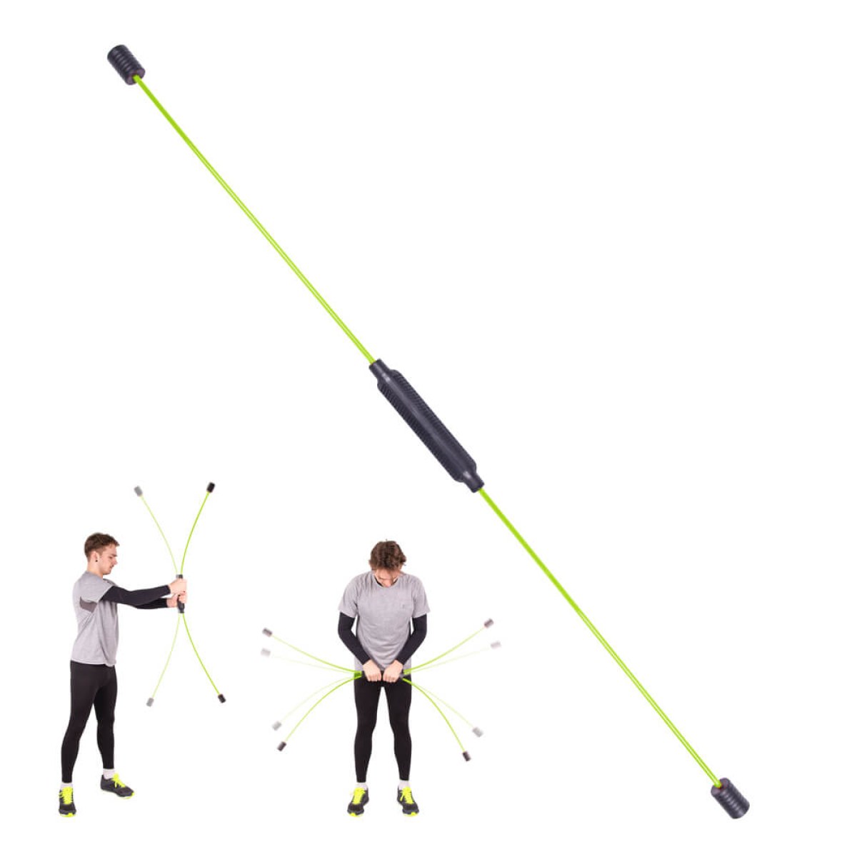 Kmitacia tyč inSPORTline Flexi Bar Easy - Farba: Zelená · záber 1