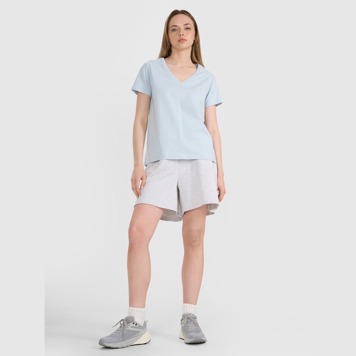 Dámske oversize hladké tričko - modrá · záber 2