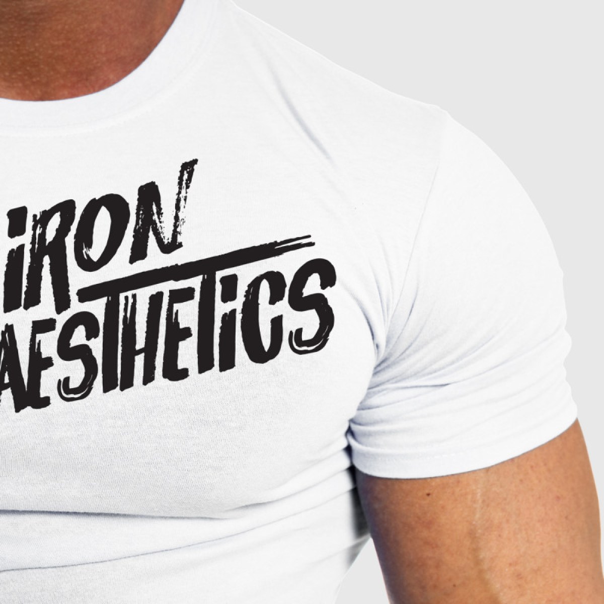 Pánske fitness tričko Iron Aesthetics Splash, biele · záber 3