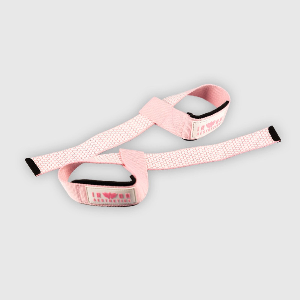 Trhačky s gripom Iron Aesthetics Grip Straps, ružové · záber 2