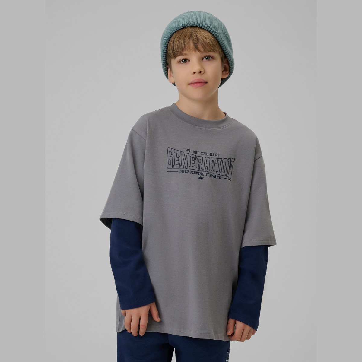 Longsleeve loose s potlačou chlapčenský - sivý · záber 4