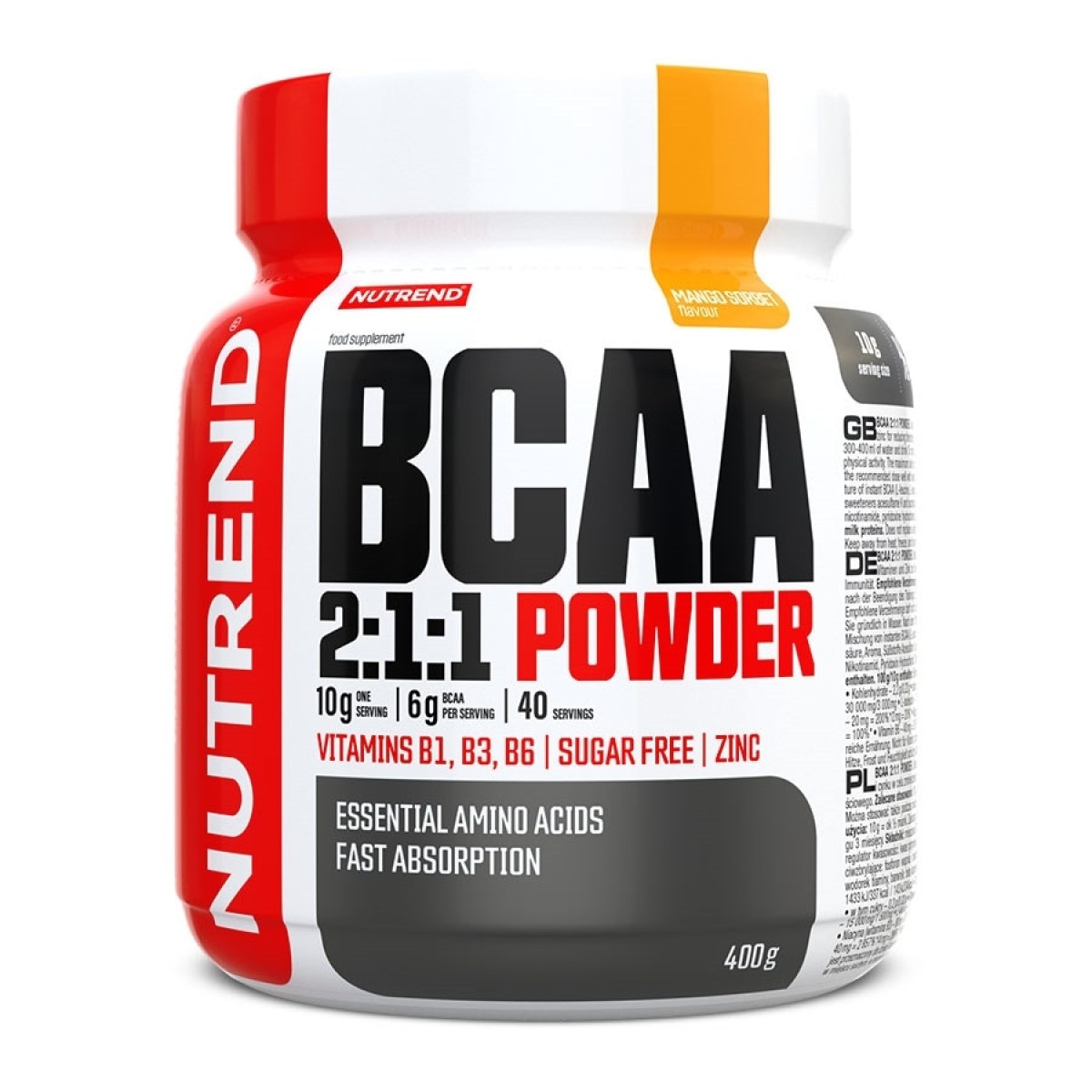 Nutrend BCAA 2:1:1 Powder 400 g mango · záber 1