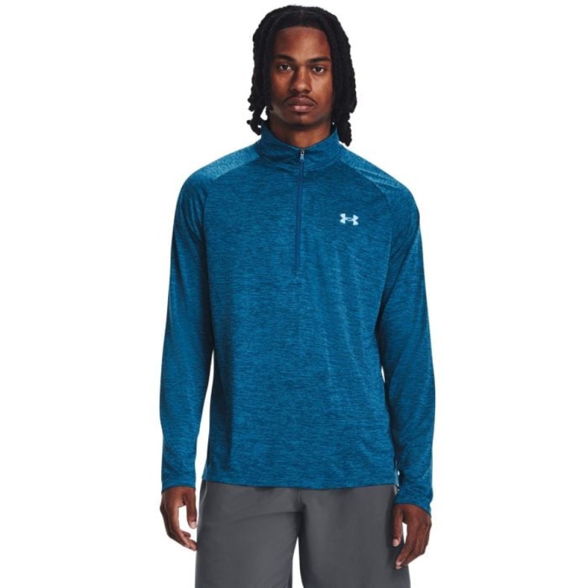 Under Armour Pánske Tričko Tech 2.0 1/2 Zip Blue SS · záber 1