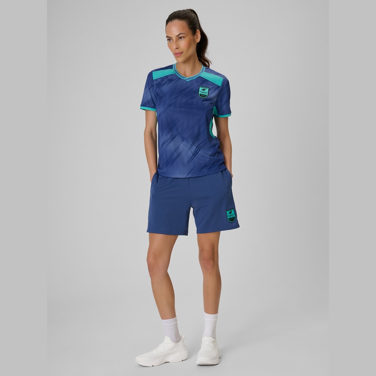 Dámske rýchloschnúce futbalové tričko regular - denim · záber 2