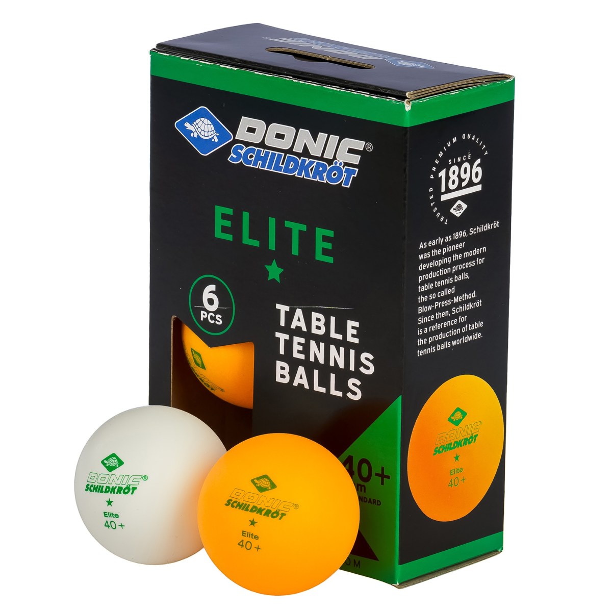 Loptičky na stolný tenis DONIC Elite TT-Ball * 6ks - biele a oranžové · záber 1