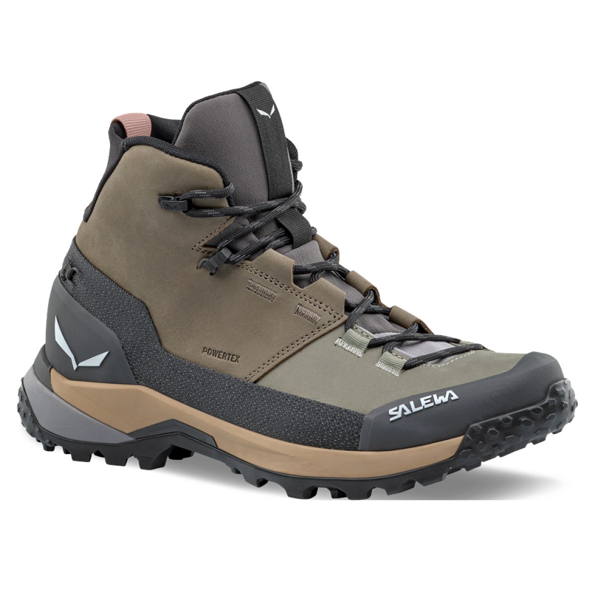 Salewa Puez Leather Mid PTX W - Veľkosť: 39 | Farba: Zelená, Hnedá · záber 1