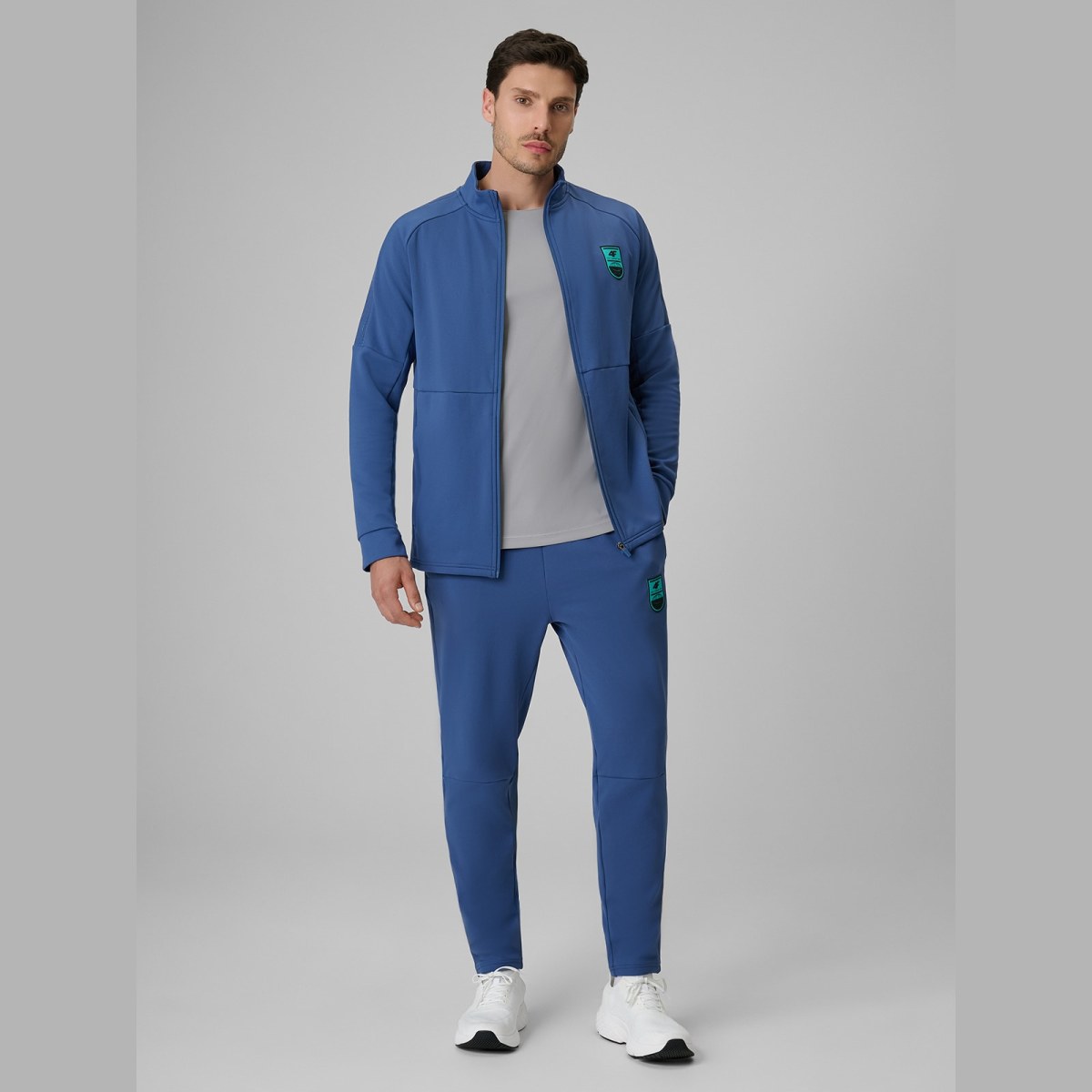 Pánska regular rýchloschnúca futbalová mikina - denim · záber 2