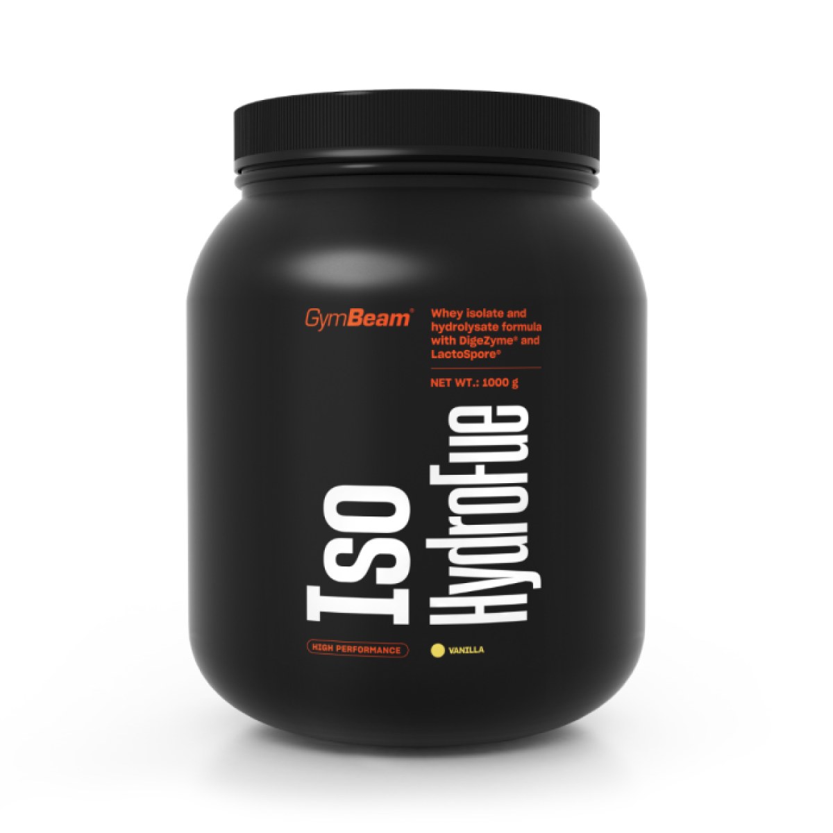 GymBeam Iso HydroFue srvátkový proteín vanilka · záber 1