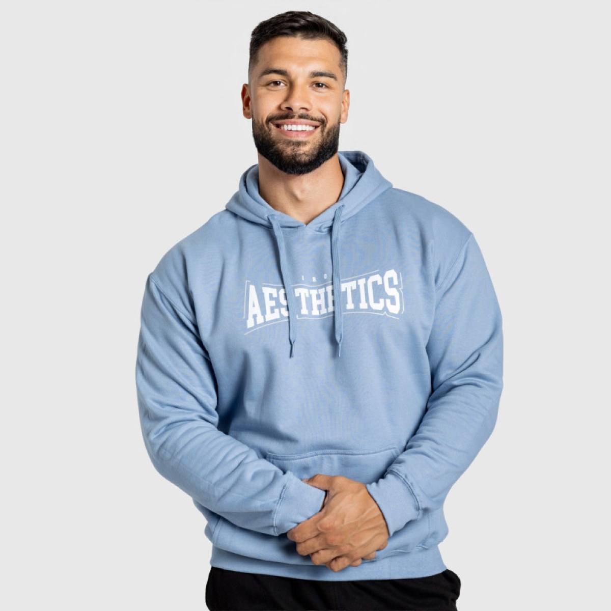 Mikina s kapucňou Iron Aesthetics Frontline, modrá · záber 4