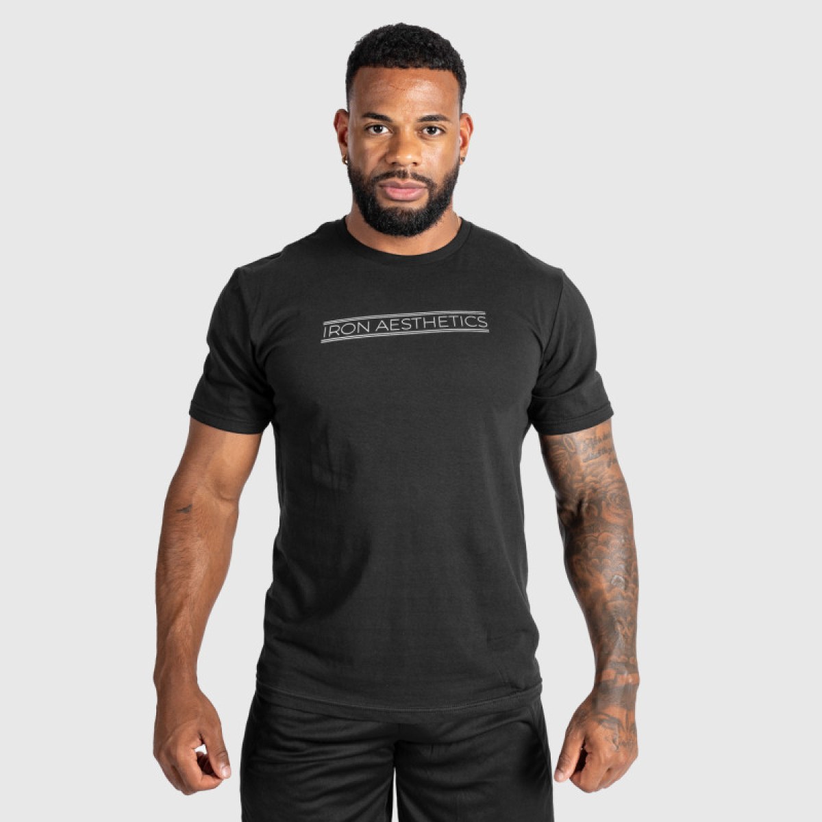 Pánske fitness tričko Iron Aesthetics Glam, čierne · záber 1