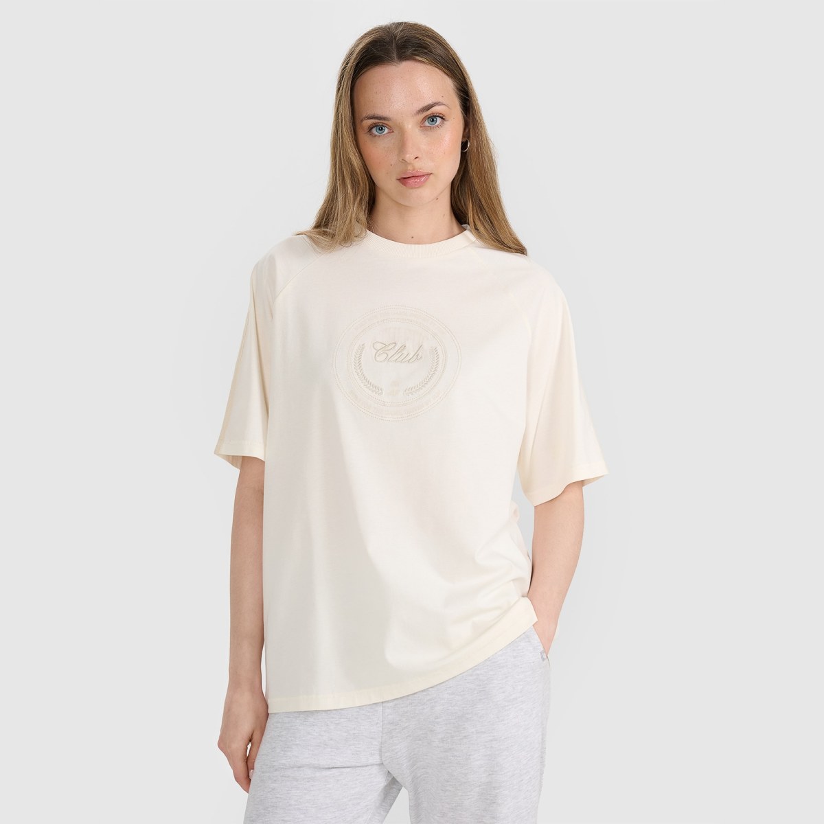 T-shirt oversize s potlačou dámsky - biely · záber 3