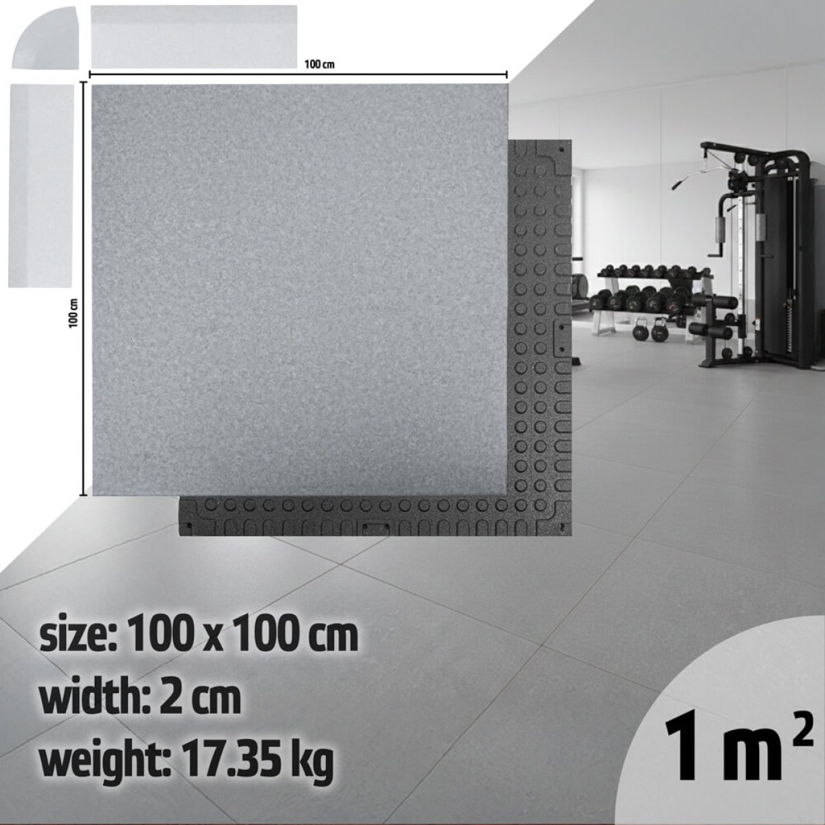 inSPORTline Luxteko Waffle 100x100x2 cm drevo · záber 4