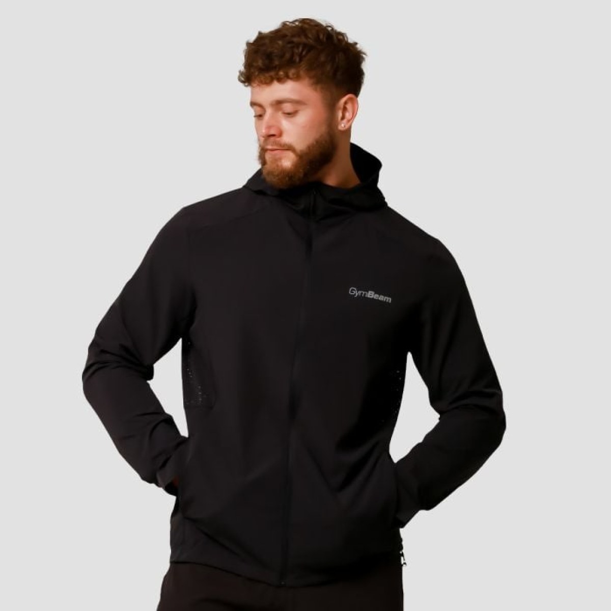 GymBeam Bežecká bunda Pulse Black MM · záber 1