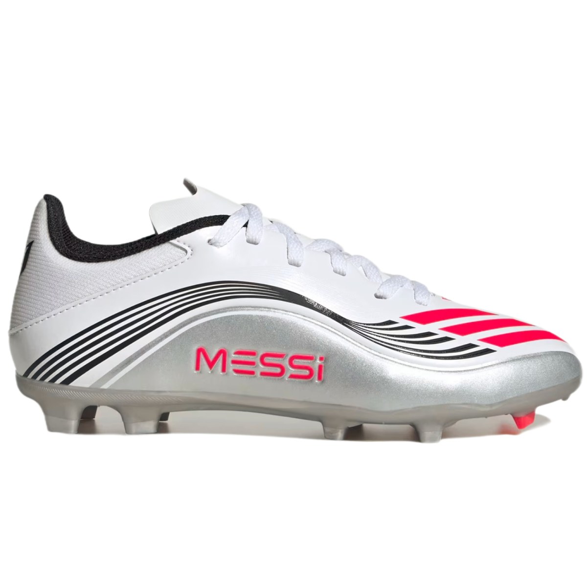 Adidas F50 Messi League Firm/Multi-Ground Kids - Veľkosť: 37 1/3 | Farba: Biela, Strieborná · záber 1