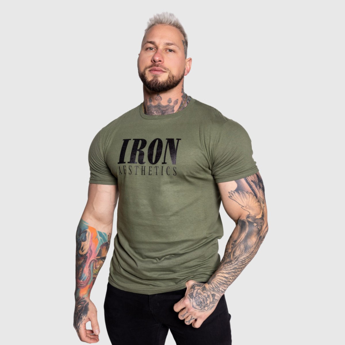 Pánske športové tričko Iron Aesthetics Urban, vojenská zelená · záber 1