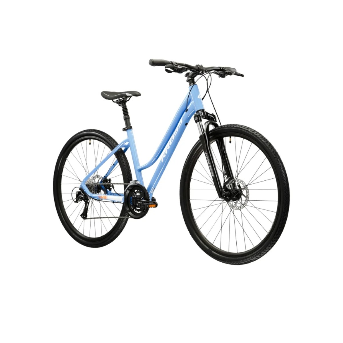 Kross Evado 3.0 28" - model 2025 modrá / biela / lesk - L (19", 168-180 cm) · záber 2