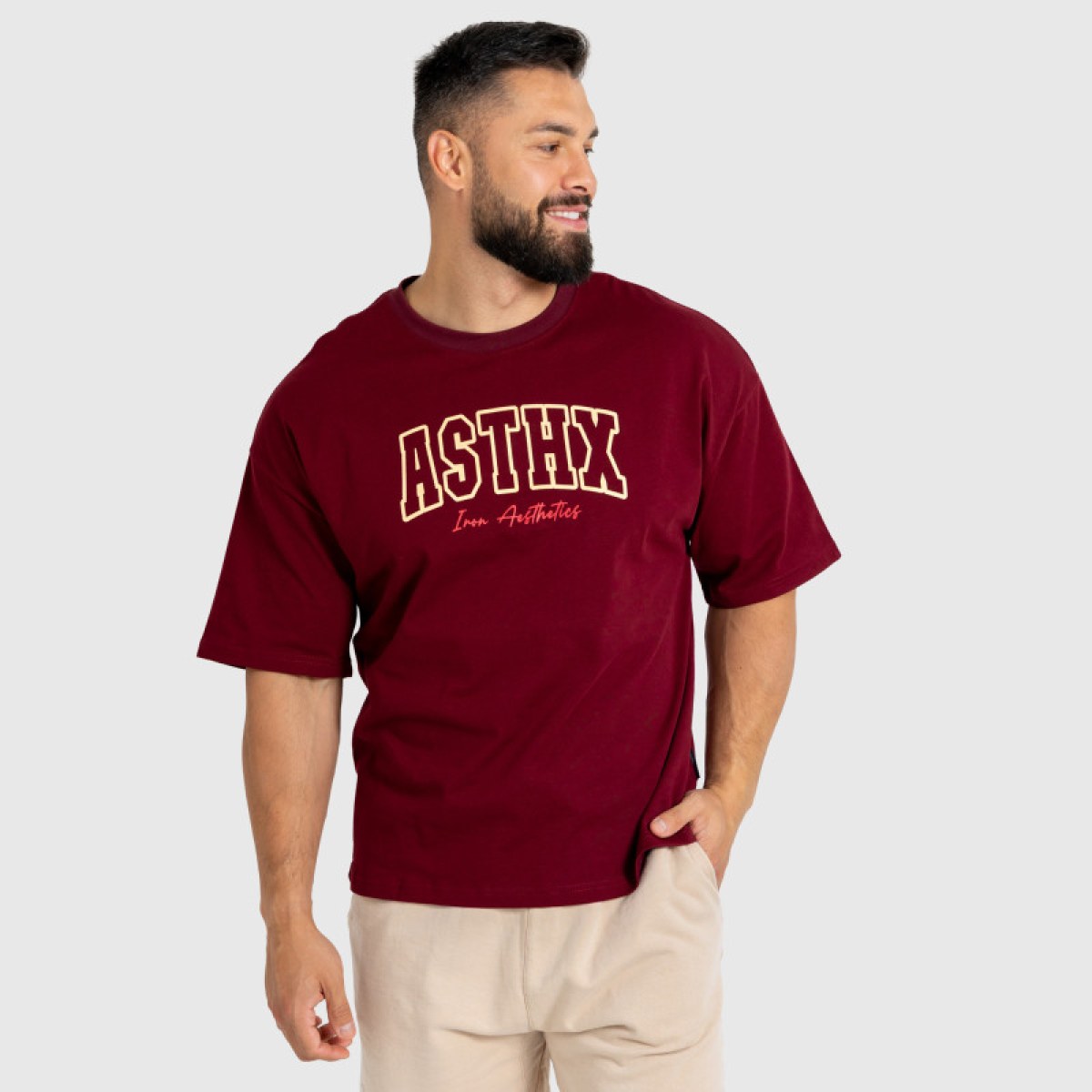 Pánske tričko Iron Aesthetics ASTHX, maroon · záber 2