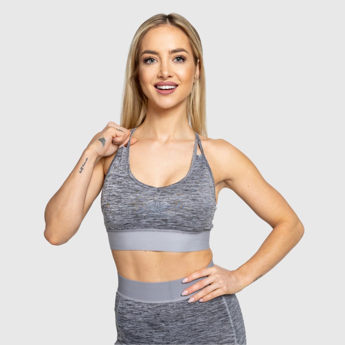 Športová podprsenka Iron Aesthetics Grande, sivá · záber 1