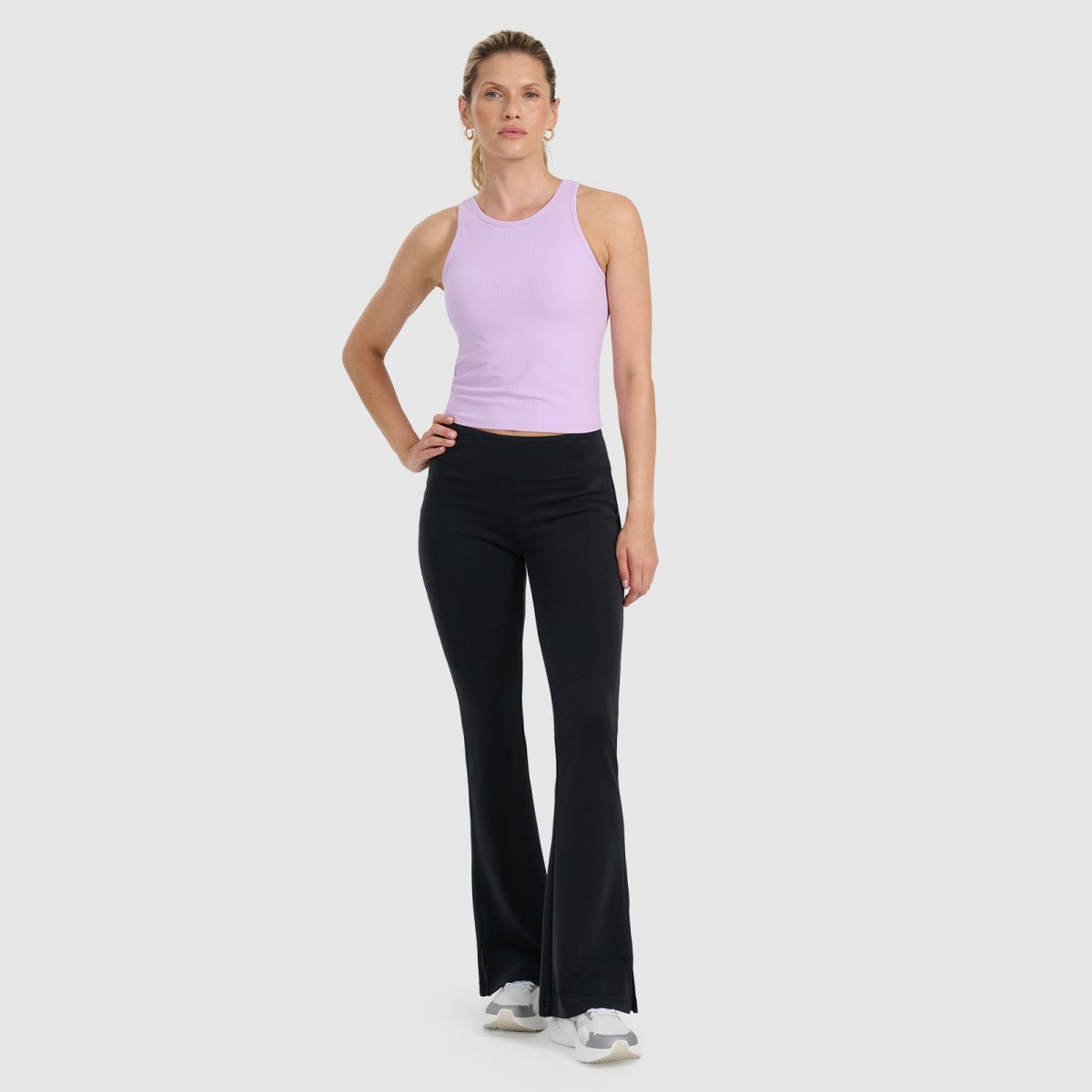 Slim top z rebrovanej pleteniny dámsky - fialový · záber 2