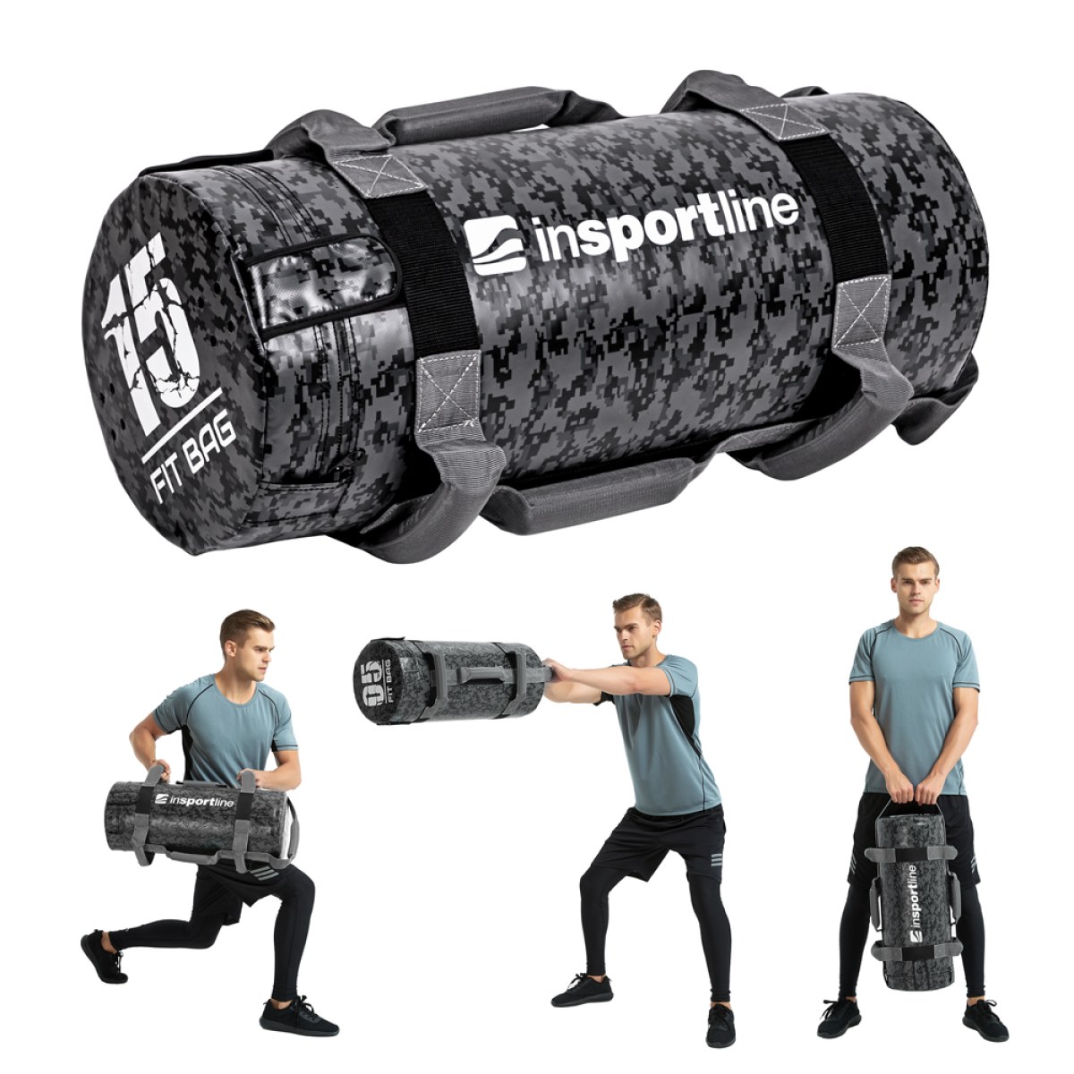Posilňovací vak s úchopmi inSPORTline Fitbag Camu 15 kg · záber 1