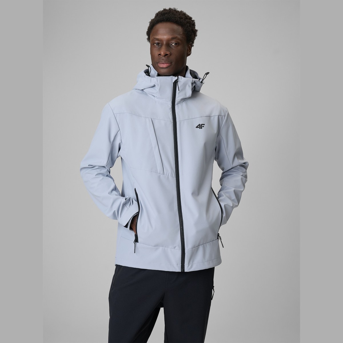 Pánska softshell vetruodolná bunda membrána 5000 - sivá · záber 1