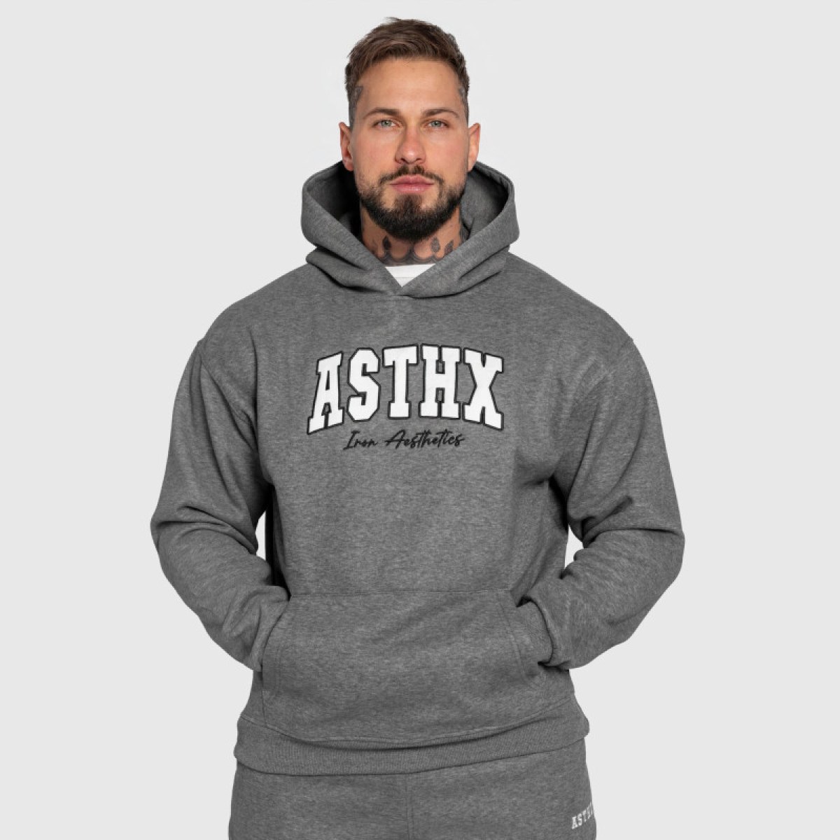 Oversized mikina Iron Aesthetics ASTHX, sivá · záber 1