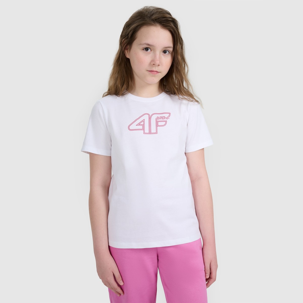 T-shirt regular s potlačou dievčenský - biely · záber 1