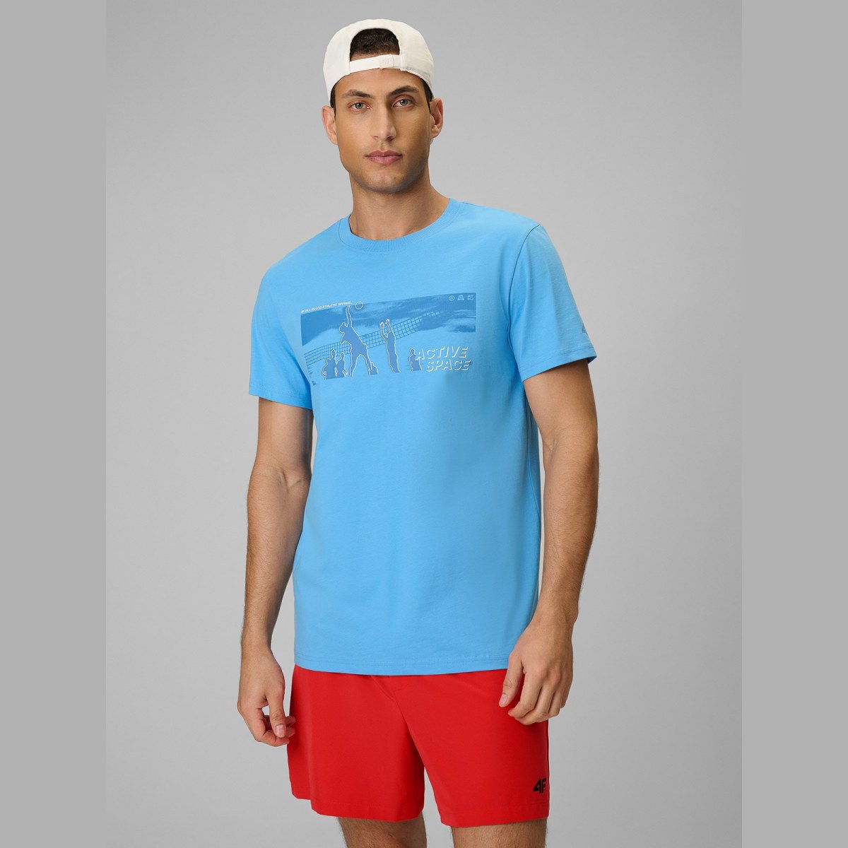 T-shirt regular s potlačou pánsky - modrý · záber 9
