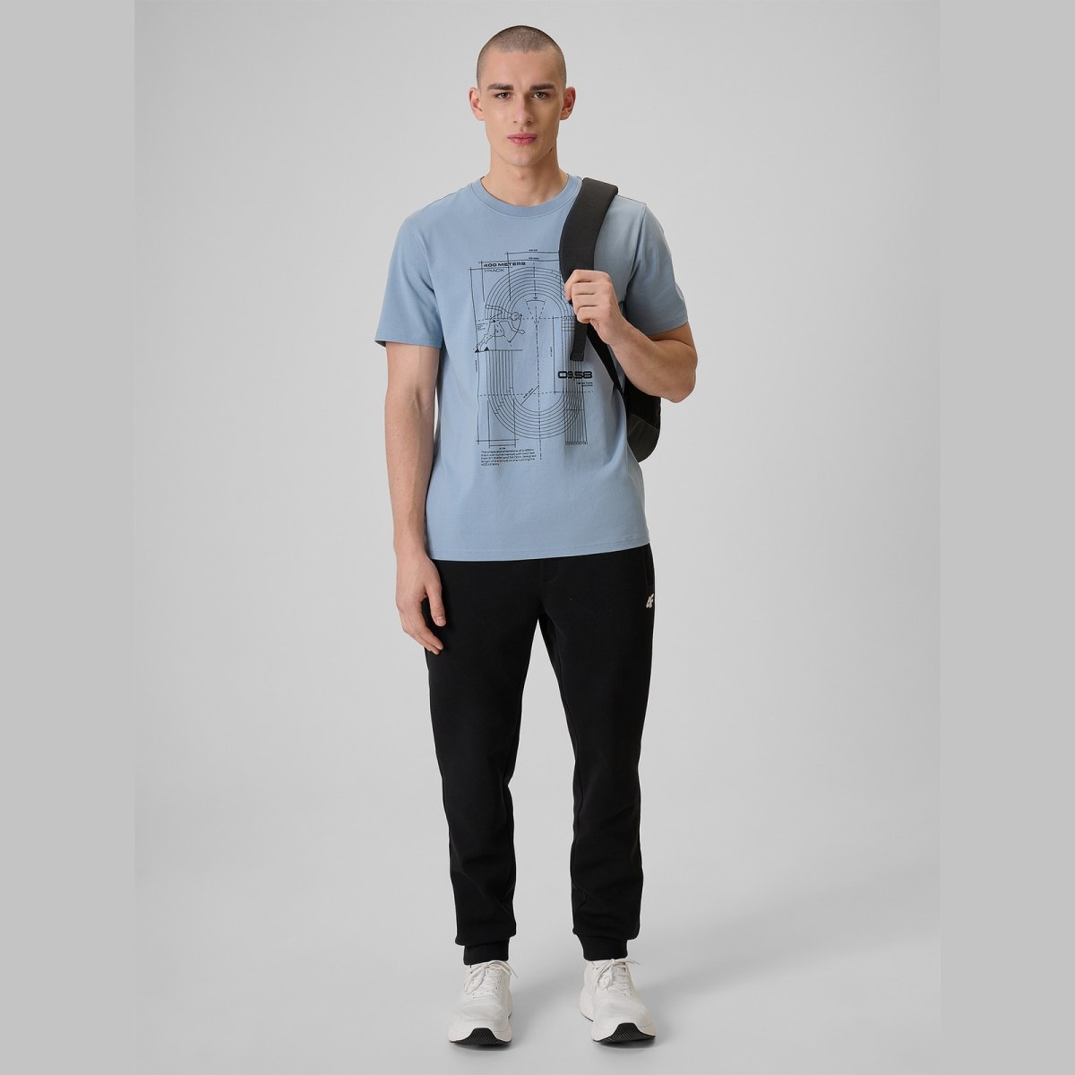 T-shirt regular s potlačou pánsky - modrý · záber 2