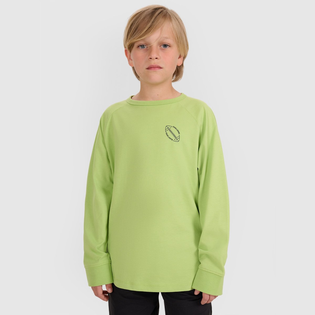 Chlapčenský regular longsleeve s potlačou - zelený · záber 1