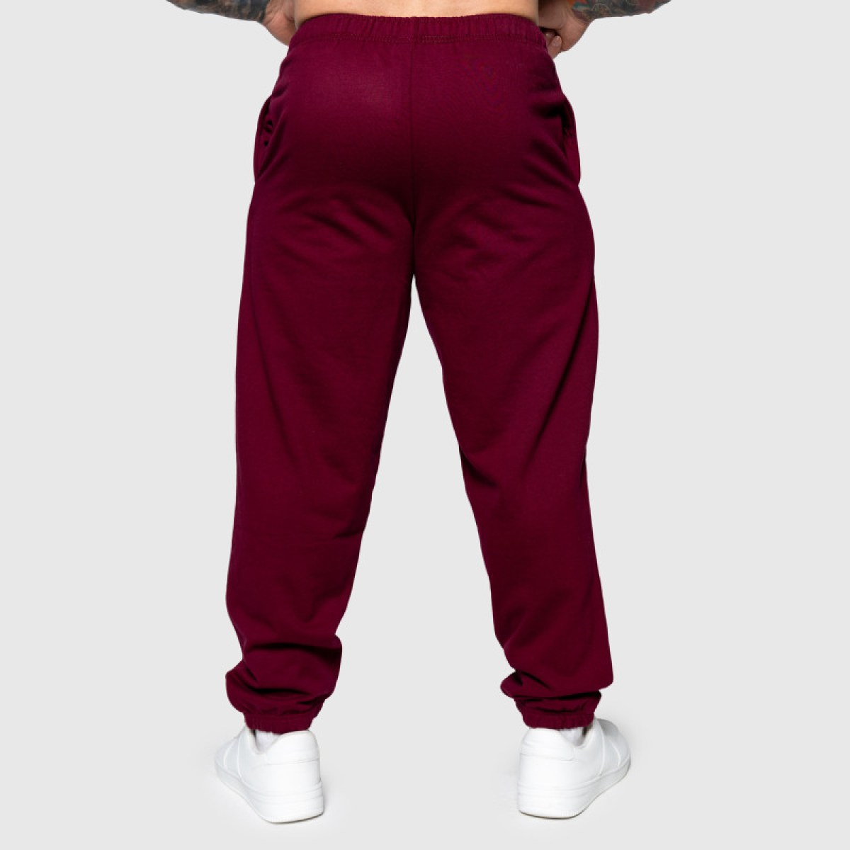 Oversized tepláky Iron Aesthetics Relaxed, bordové · záber 3