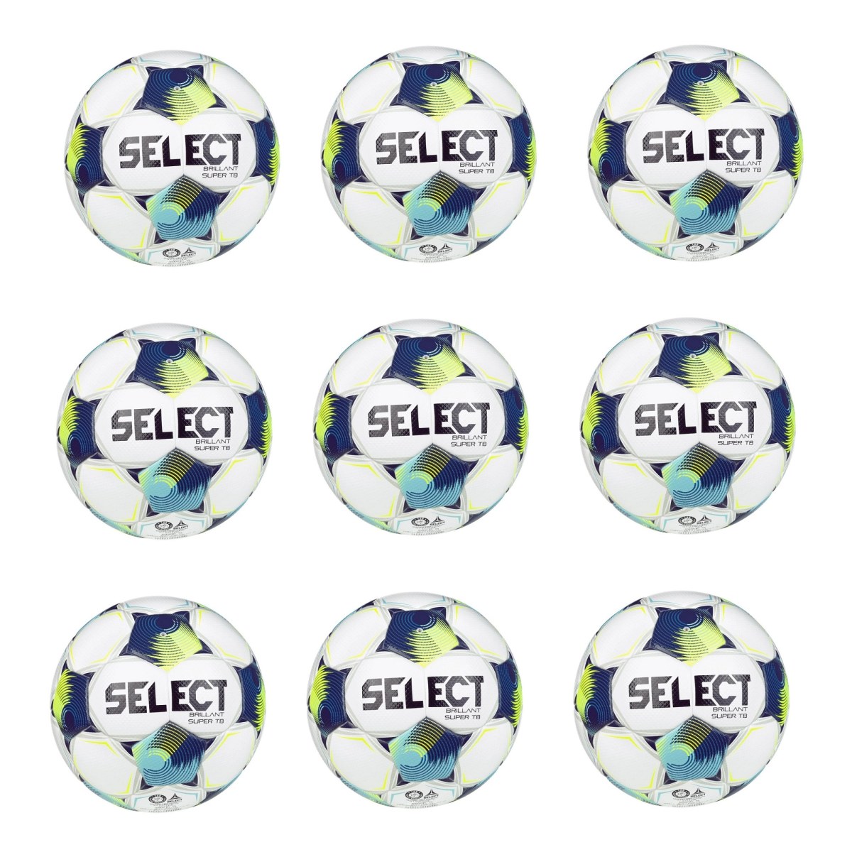 Výhodný set - 9x Futbalová lopta SELECT FB Brillant Super TB SK Chance Liga 2025/26 5 bielo-modrá · záber 1