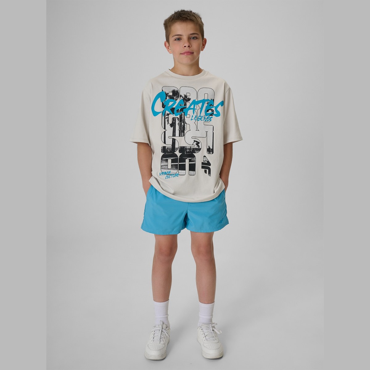 Chlapčenské plážové boardshorty - modré · záber 5