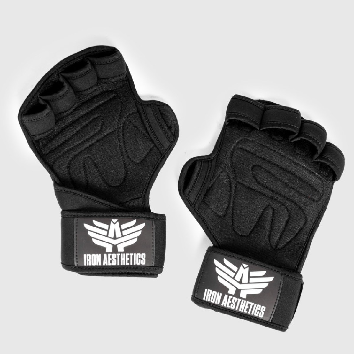Fitness rukavice Iron Aesthetics Crossfit, čierne · záber 2