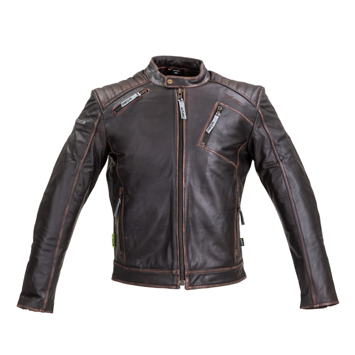 Kožená moto bunda W-TEC Embracer - Veľkosť: 5XL | Farba: Hnedá · záber 1